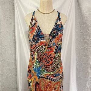 S-Twelve Vibrant Backless Paisley Dress